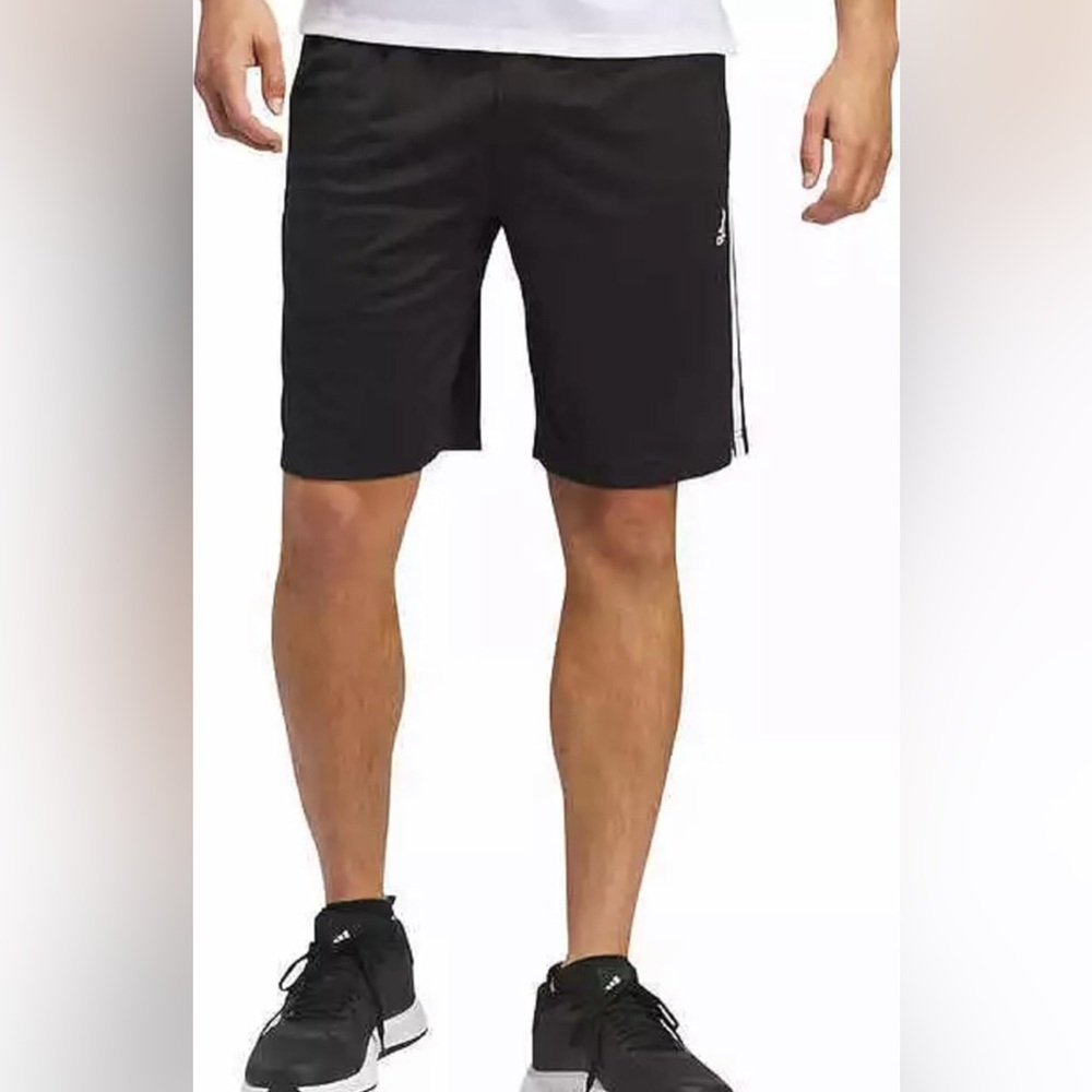 Adidas Men's Active Stripe Short - Workout Running Shorts, Black Stripe